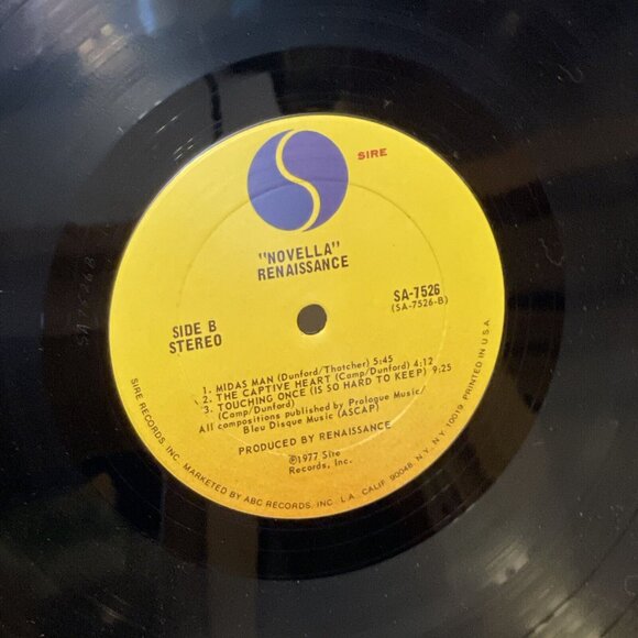 Renaissance Novella (Vinyl, 1977) Sire SA-7526 VG+ LP Record Album - Picture 10 of 10